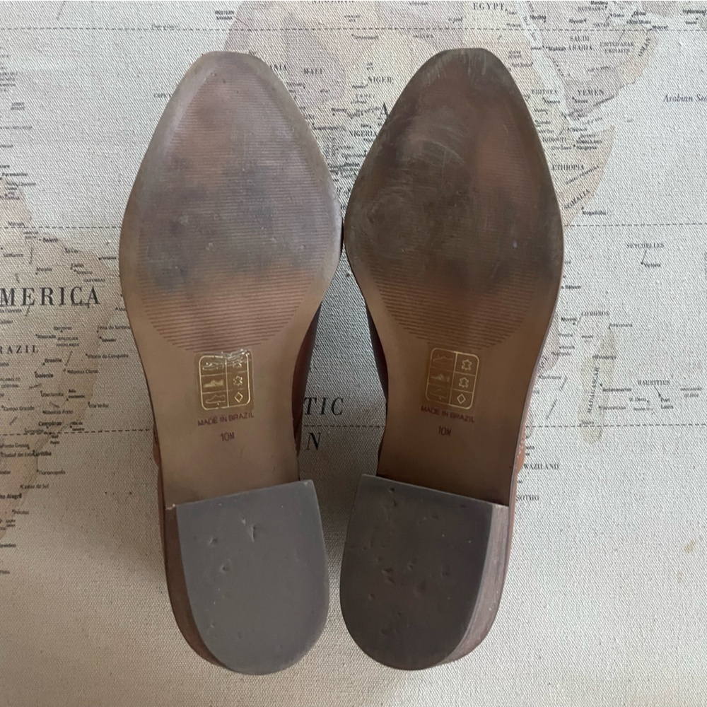 Madewell Brady Low Cut Leather Bootie Size 10 English Saddle - Picture 11 of 14